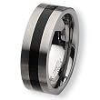 Tungsten Carbide Ring with Black Enamel (8.0 mm) - Sizes 7-13