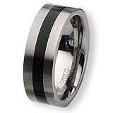 Tungsten Carbide Ring with Black Enamel (8.0 mm) - Sizes 7-13