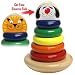 Classic Wood Stacking Ring Rocky Cat and Dog Made in USA Toy