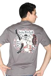 Lucky 13 Miss Behavin Pin Up Devil Girl T Shirt Charcoal