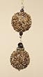 Chocolate Shop Gold Balls Rolled in Glitter Christmas Ornament 5"