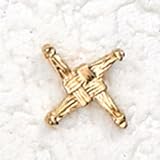12 St. Brigid Cross Lapel Pins Gold Plated 1 3/4