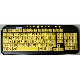 New and Improved: EZSee by DC - Large Print Computer Keyboard USB Wired (Yellow Keys with Black... by 