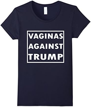 Women's VAGINAS AGAINST TRUMP FOR PRESIDENT 2016 t-shirt Medium Navy