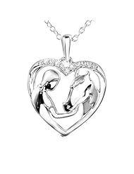 ASPCA(R) TenderVoices(R) Lady and Horse Heart Pendant 1/15ctw
