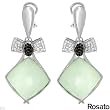 Rosato! Made in Italy Elegant Earrings With 50.50ctw Super Clean H/VS Diamonds, Quartz and Onyx Made of 18K Gold