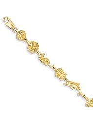 14k Yellow Gold Sea Life Bracelet