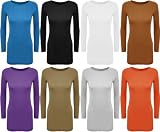 Ladies Mini Dress Long Sleeved BodyCon Top Sizes 8-14