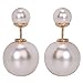 Colorful Double-faced Pearl Double Pearl Beads Plug Stud Earrings WHS541 (7-Pearl)