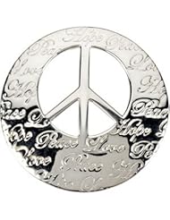 CleverEves Hope,Life,Peace,Love Engraved Pendant 14K White 30.25X29.75 mm