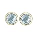 14K Yellow Gold Bezel Set 5 MM Aquamarine Earring Studs