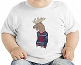 Hipster moose オーガニックベビーTシャツ 12 - 18 Months