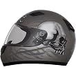 Daytona Shadow Skulls D.O.T. Approved Full Face Street Bike Racing Motorcycle Helmet - Gun Metal Grey / 3X-Large