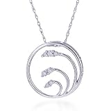 10K White Gold 0.14ctw. Diamond Circle Pendant with 17 Chain