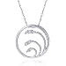 10K White Gold 0.14ctw. Diamond Circle Pendant with 17 Chain