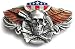 BIKER SKULL Belt Buckle Wings Crossbones