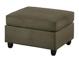 Microfiber Ottoman in Sage