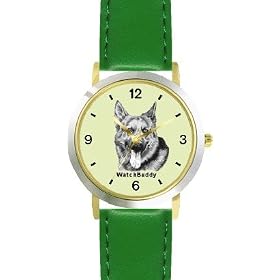 German Shepherd - Adult (SC) Dog - WATCHBUDDY® DESIGNER DELUXE TWO-TONE THEME WATCH - Arabic... by WatchBuddy