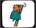 Decorated Mouse Pad with climbing, ladder, cat, moon, suit