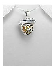 Bee Baltic Amber Pendant Necklace In Sterling Silver
