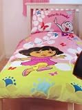 Kids/Childrens Dora the Explorer Bedding Duvet/Quilt Cover Set (Single Bed) (Pink)