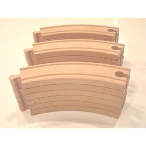 Set of (18) 6.5 Curved Tracks fit Thomas Wooden Railway and Brio Sets and Track by 
