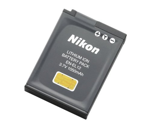 Nikon EN-EL12 Rechargeable Li-Ion Battery for Coolpix S1000pj, S1100pj, S6000, S610, S620, S630, S640, S70, S710, S8000, and S8100 (Retail Packaging)