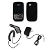 BlackBerry Bold 9650 - Premium Jet Black Soft Silicone Gel Skin Cover Case + Rapid Car Charger + Wall Travel Home Charger for BlackBerry Bold 9650