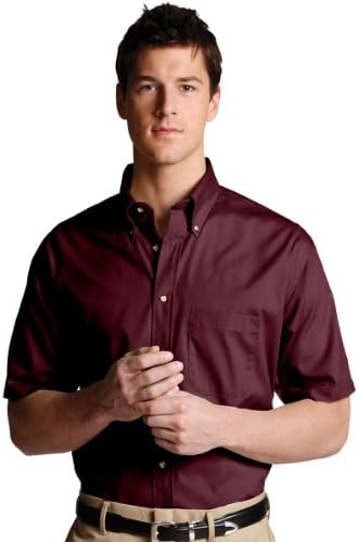 Ed Garments Men's Big And Tall Button Down Short Sleeve Poplin Shirt