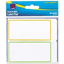 Avery Removable Label Pad, 2 x 4 Inches, Assorted Borders. 80 Labels (22024)
