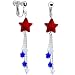 Handcrafted Sterling Silver Patriotic Star Clip Earrings