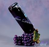 WINE BOTTLE HOLDER TUSCANY VINEYARD GRAPE BASKET