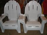 2 Plastic Outdoor White Picnic Chairs for Kids
