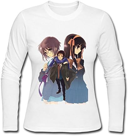 Clothing Women's Disappearance Of Haruhi Suzumiya Long Sleeve T-shirt X-Large White