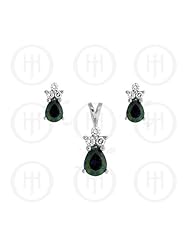 Sterling Silver -Mystic Topaz Stone Earrings Pendant Set (PS-1034)