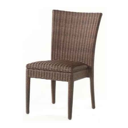 WhiteCraft All-Weather Wicker Padded Seat Dining Side Chair