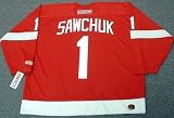 TERRY SAWCHUK Detroit Red Wings CCM Throwback Home Hockey Jersey, MEDIUM