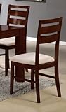 Set of 2 Dining Chairs Contemporary Ladder Back Design in Brown