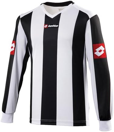 Lotto Football Jersey Vertigo Team Shirt Long Sleeve White/Black Med Boys