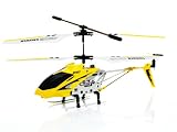 New Syma 3 Channel S107 Mini Indoor Co-Axial Metal Body Frame & Built-in Gyroscope RC Remote Controlled Helicopter Yellow