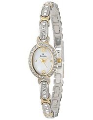 Bulova Womens 98L005 Crystal Accented Mother Of Pearl Dial Watch