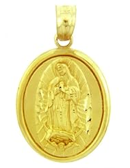 10k Yellow Gold Our Lady of Guadalupe Miraculous Medal Pendant