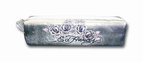 Ed Hardy 10319700 Vegas Pencilcase round mini, 22 x 8 x 8 cm, 100% Polyester, silber Preisvergleich