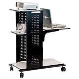 Luxor Mobile Projector Cart/Presentation station with Laptop shelf - Black