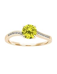 0.94 Ct Round Canary and White Diamond 925 Yellow Gold Plated Silver Ring