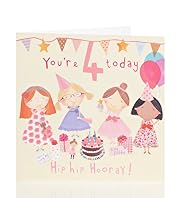 Age 4 Tea Party Birthday Card