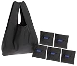 BAGGU Reusable Shopping Tote - 6-Pack,Black,one size
