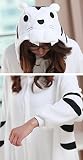 Skycastle(tm) High Quality White Tiger Cartoon Animal Shaped Winter Unisex One-piece Pajamas Hoodie Sleepwear Cosplay Costume (L)