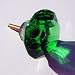 Antique Cut Glass Knob Cabinet Drawer Pull Emerald Green