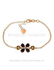 Garnet Flower Bracelet with Citrine Accents in 14k Rose Gold